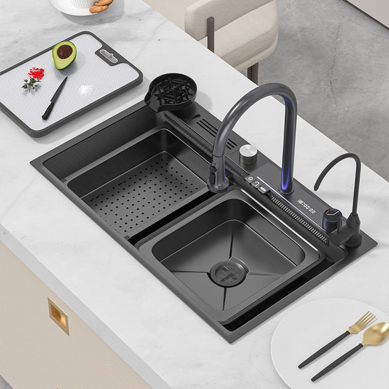 Tesrin YN-K103 Luxury Kitchen Sink with Digital Display, Cup Washer and Waterfall Design