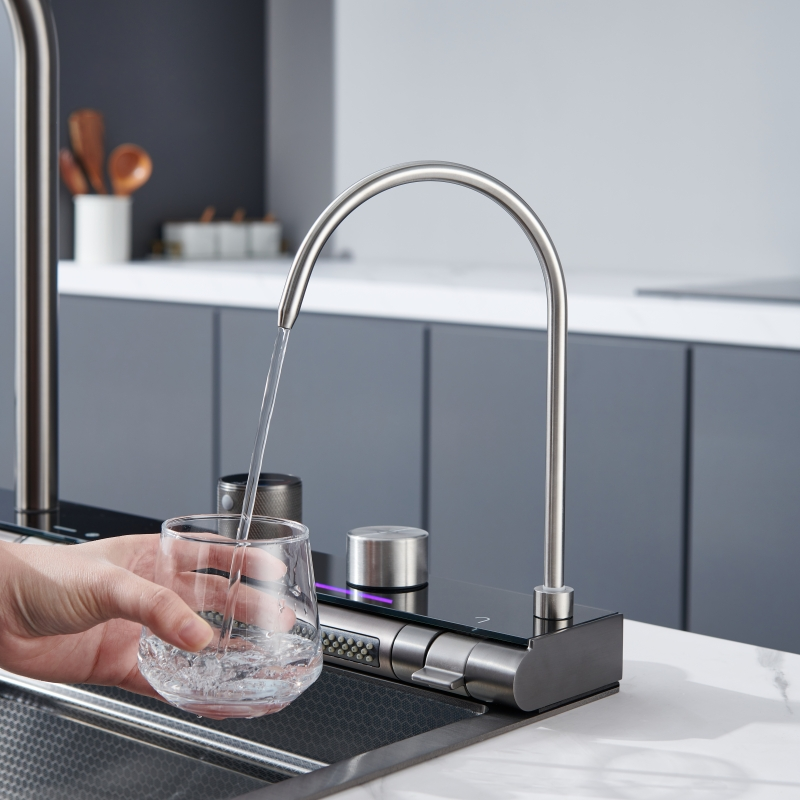 Tesrin YN-K105 Luxury Kitchen Sink with Rocking The New Waterfall Fauct