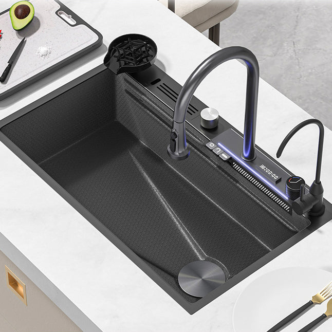 Tesrin YN-K103 Luxury Kitchen Sink with Digital Display, Cup Washer and Waterfall Design