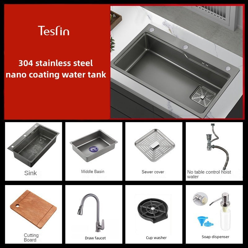 Tesrin YN-K001 Handmade Stainless Steel Kitchen Sink