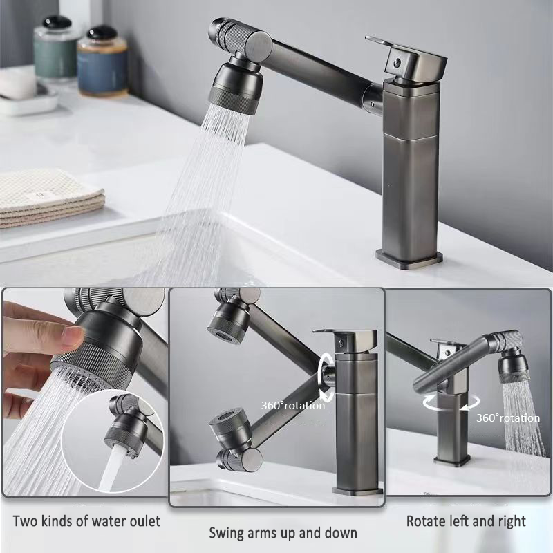 Tesrin MF003 Fashionable and Simple Cold and Hot Rotation Basin Faucet