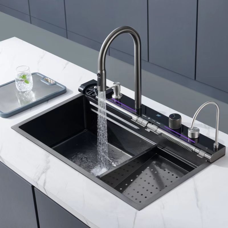 Tesrin YN-K105 Luxury Kitchen Sink with Rocking The New Waterfall Fauct