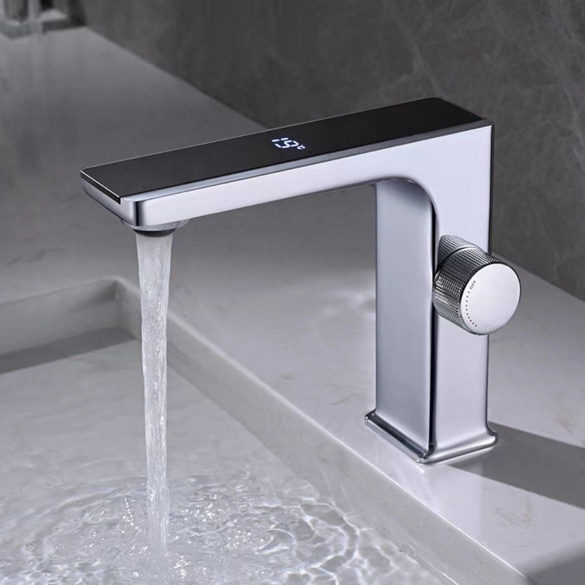 Tesrin M-T201 Basin Faucet with LED Temperature Sensor Screen