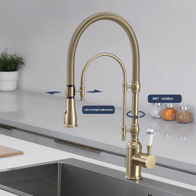 Tesrin F002 Antique Solid Brass Kitchen Faucet