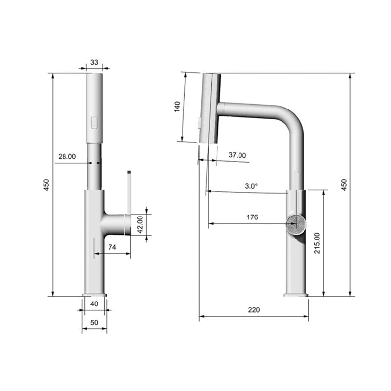 Tesrin F004 Kitchen Faucet with Waterfall Design